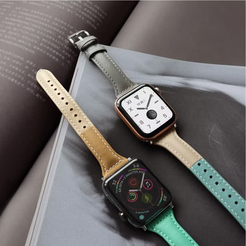 Apple Watch series1 2 3 4 5 6 7拼接 皮革錶帶 Apple Watch錶帶