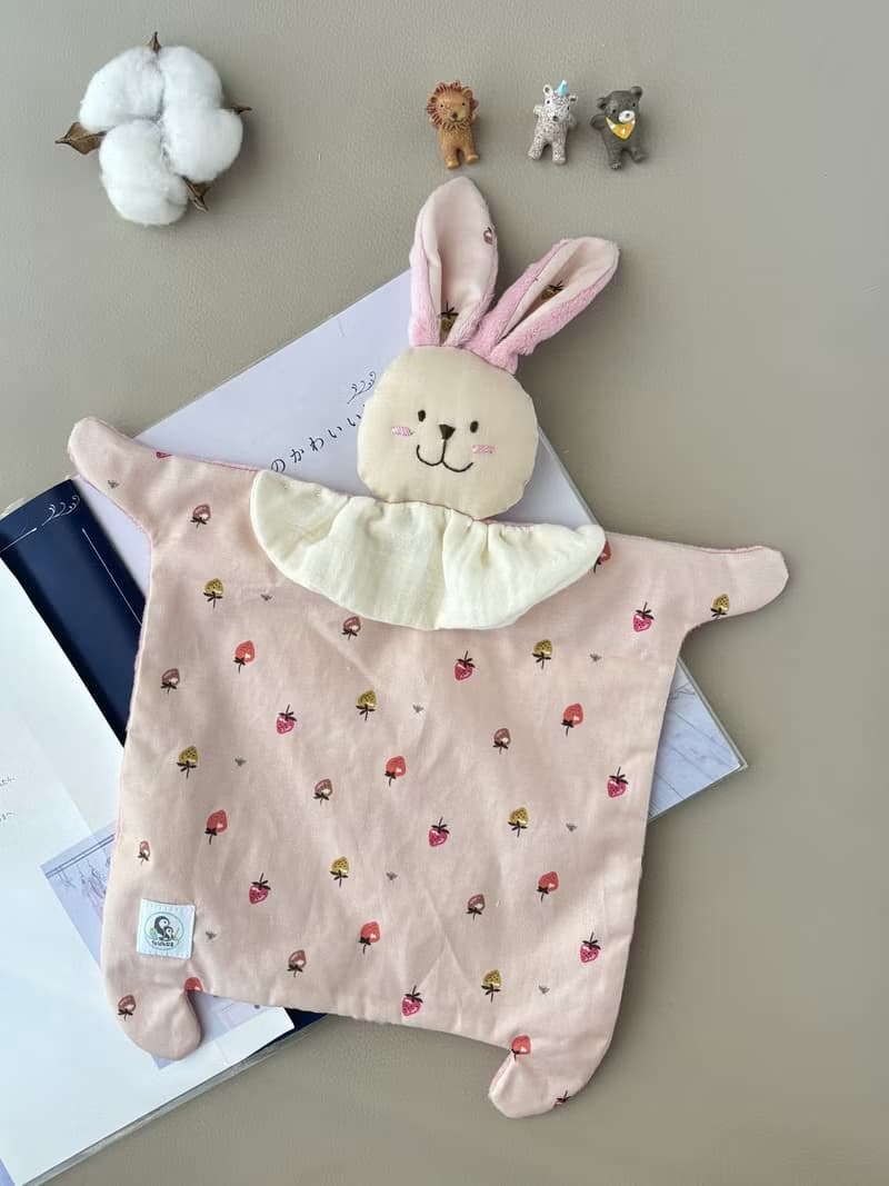 兔寶寶安撫巾  草莓甜心 彌月禮 新生兒禮 嬰兒