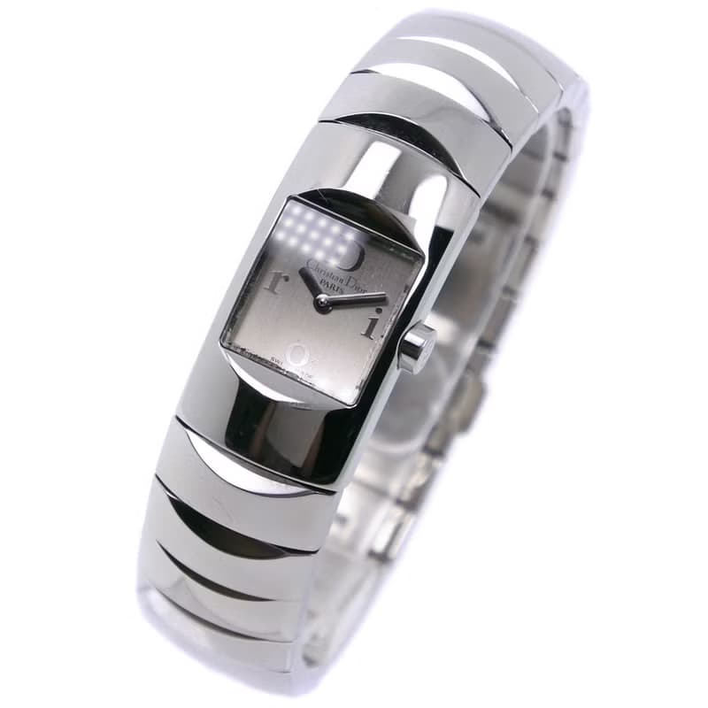 【日本直送】クリスチャンディオール Dior ディオリフィック 腕時計 D102-100 SS クオーツ アナログ表示 シルバー文字盤 レディース【中古】