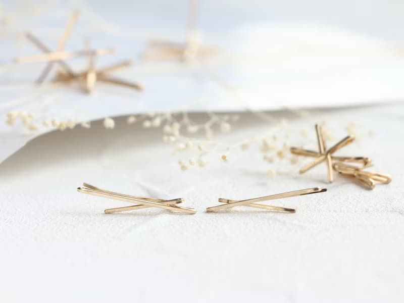 14kgf-2way(pierced earrings/clip-on) W bar line