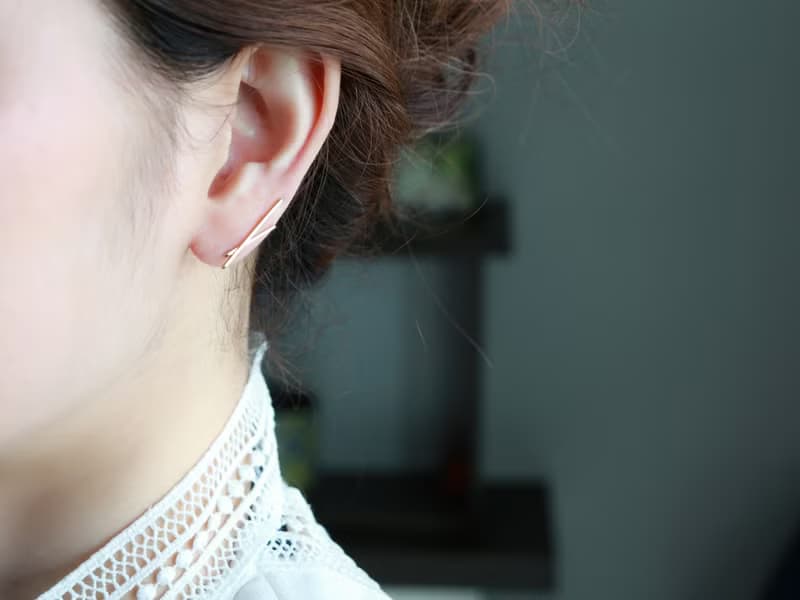 14kgf-2way(pierced earrings/clip-on) W bar line