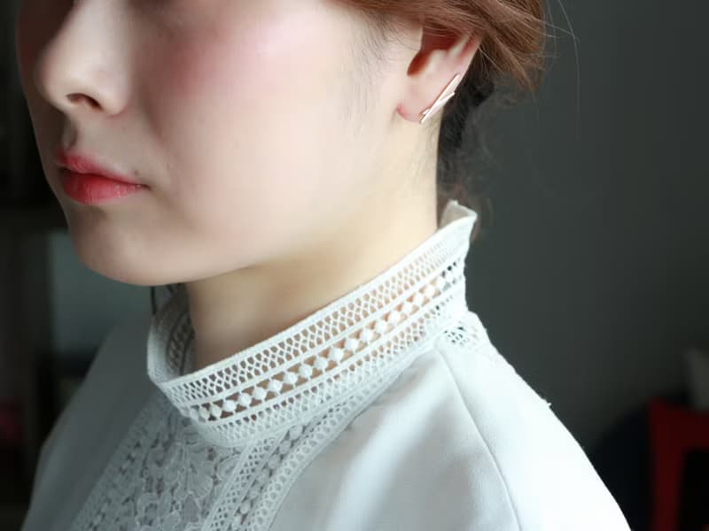 14kgf-2way(pierced earrings/clip-on) W bar line