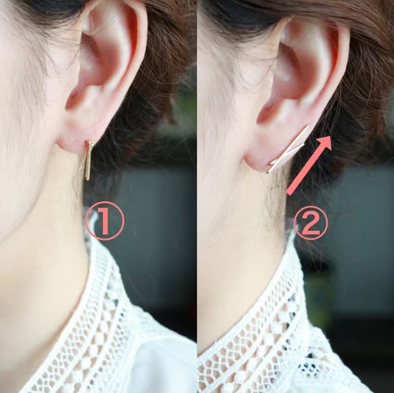 14kgf-2way(pierced earrings/clip-on) W bar line