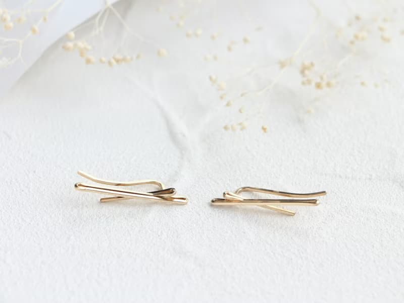 14kgf-2way(pierced earrings/clip-on) W bar line