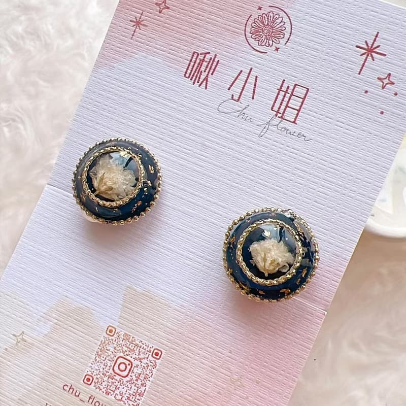 復古經典滿天星鈕扣耳環/耳飾