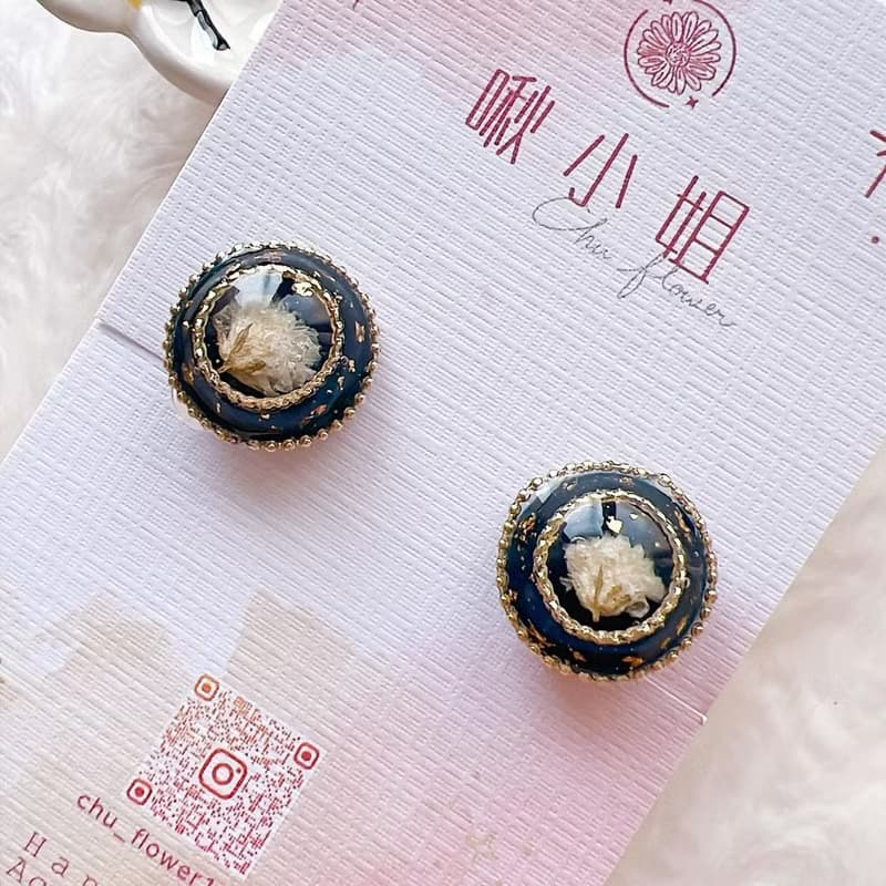 復古經典滿天星鈕扣耳環/耳飾