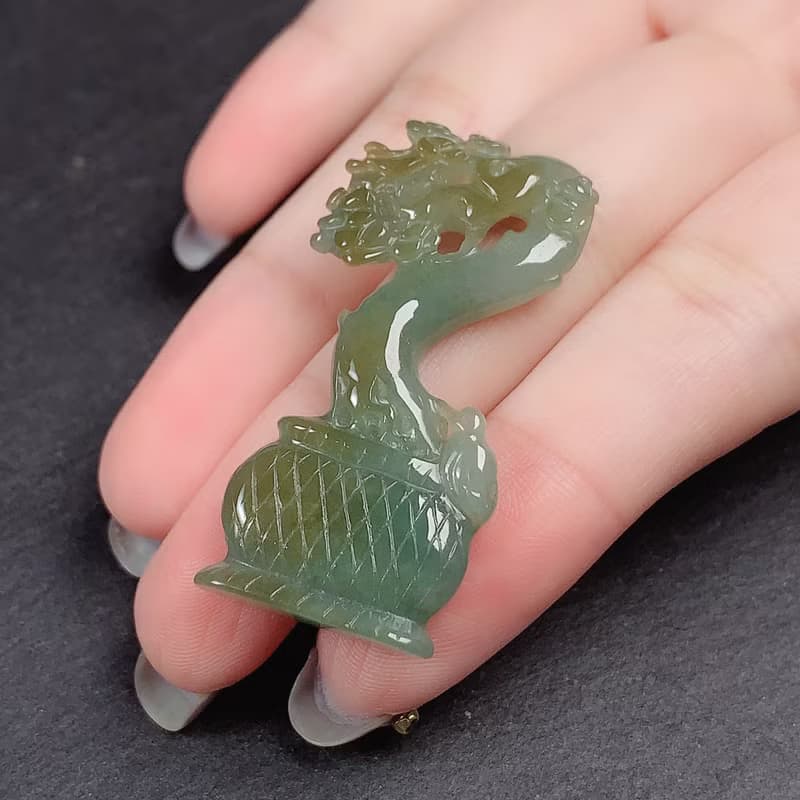雙彩翡翠巧雕悟道 | 天然A貨翡翠 | 送禮