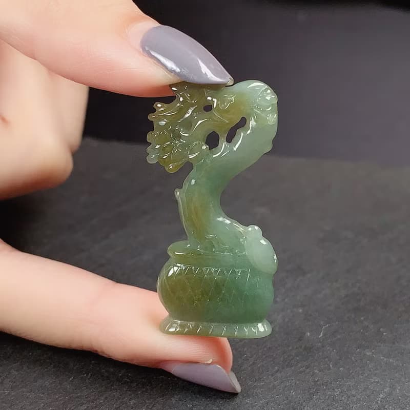 雙彩翡翠巧雕悟道 | 天然A貨翡翠 | 送禮