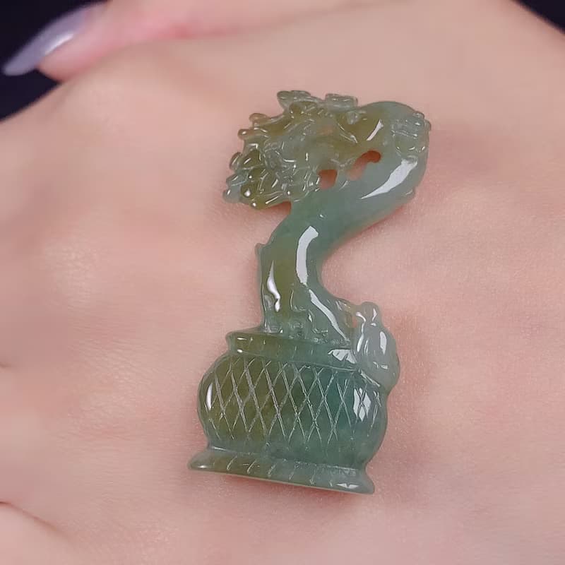 雙彩翡翠巧雕悟道 | 天然A貨翡翠 | 送禮