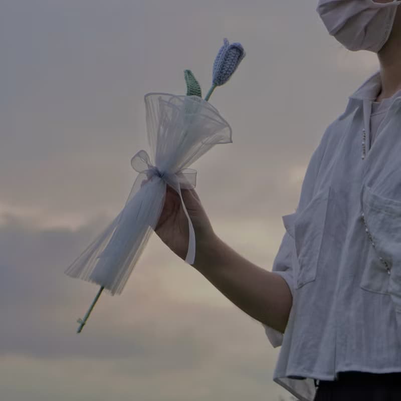 編織花 鉤織花 毛線花 永生花 乾燥花 編織小花農 毛線編織花束