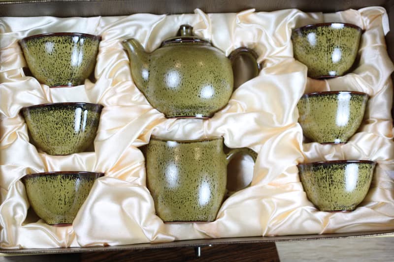 【母親節禮物】鱔黃天目 圓滿葵口茶具組 陶藝名家葉敏祥作品