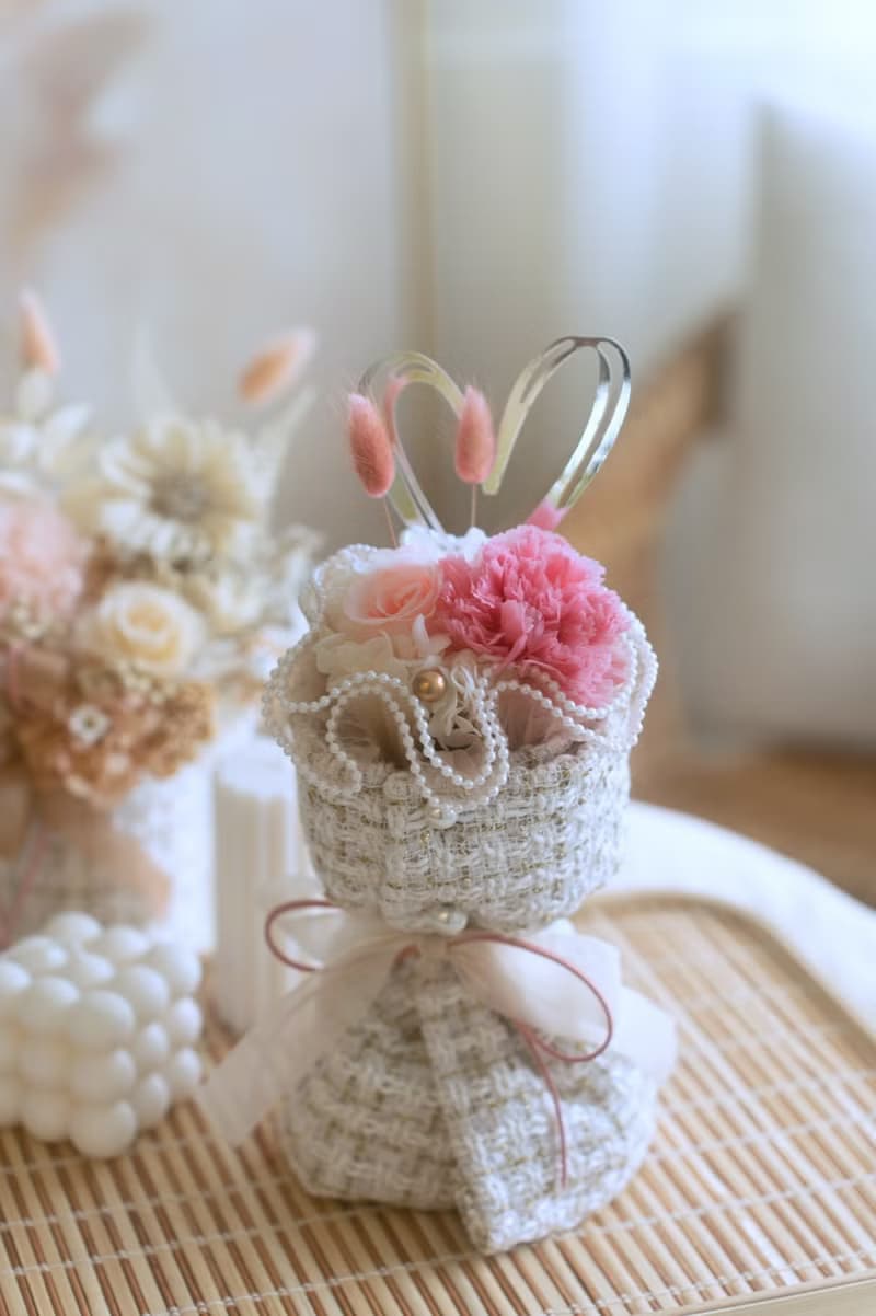 甜蜜粉桃永生康乃馨小香花束 / 母親節禮物 母親節永生花束