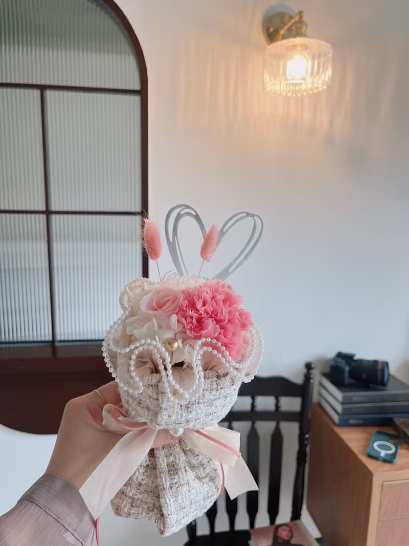 甜蜜粉桃永生康乃馨小香花束 / 母親節禮物 母親節永生花束
