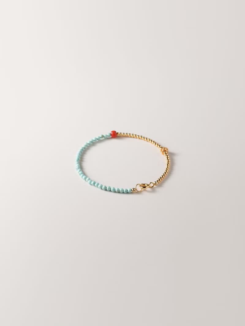 原創手工天然綠松石小米珠手串南紅設計感開運手鏈生日禮物