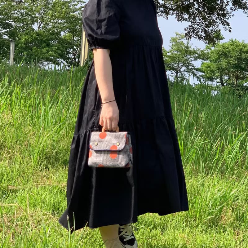 Orange Dot Blend tweed bag