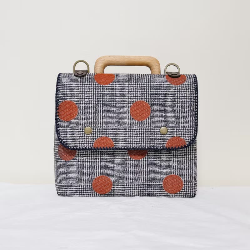 Orange Dot Blend tweed bag