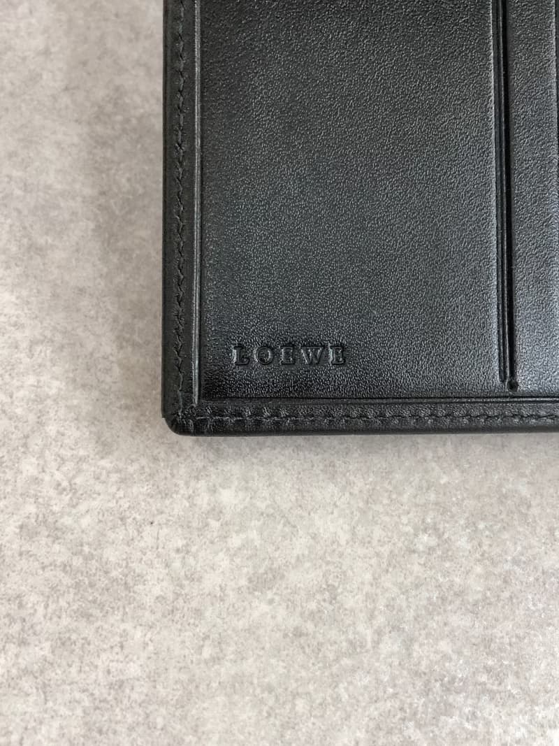 【 日本直送　名牌中古包 】LOEWE ロエベ アナグラム 財布 ブラック キャンバス レザー 二つ折り財布 vintage ヴィンテージ rxfn4n