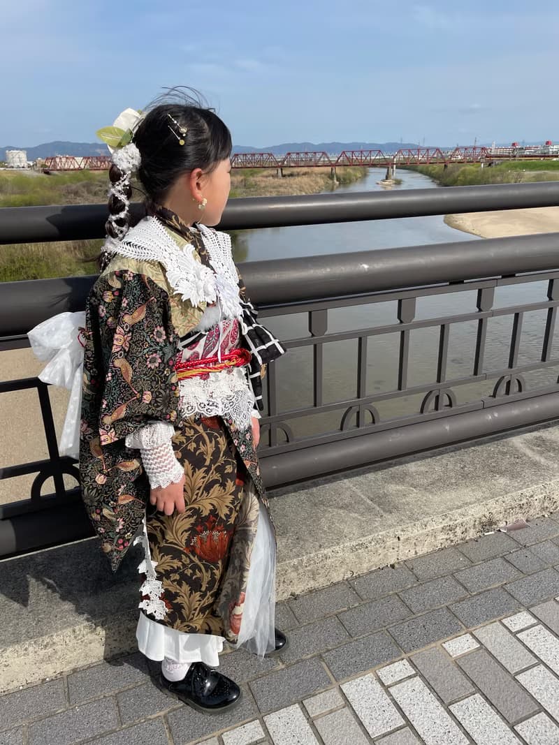 ウィリアムモリス　キッズ浴衣　William Morris kids YUKATA KIMONO