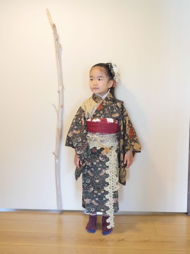 ウィリアムモリス　キッズ浴衣　William Morris kids YUKATA KIMONO