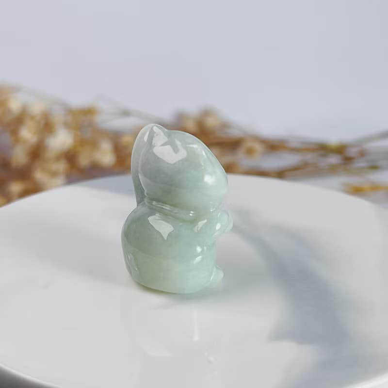 淡綠翡翠招財貓擺件擺飾 | 天然緬甸玉A貨翡翠 | 送禮