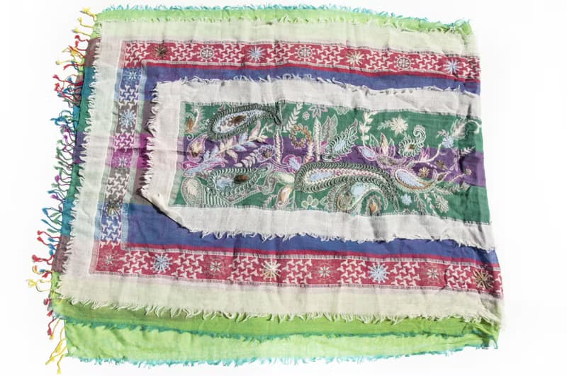 喀什米爾Cashmere/水煮羊毛披肩/針織圍巾/刺繡圍巾/羊絨披巾-花