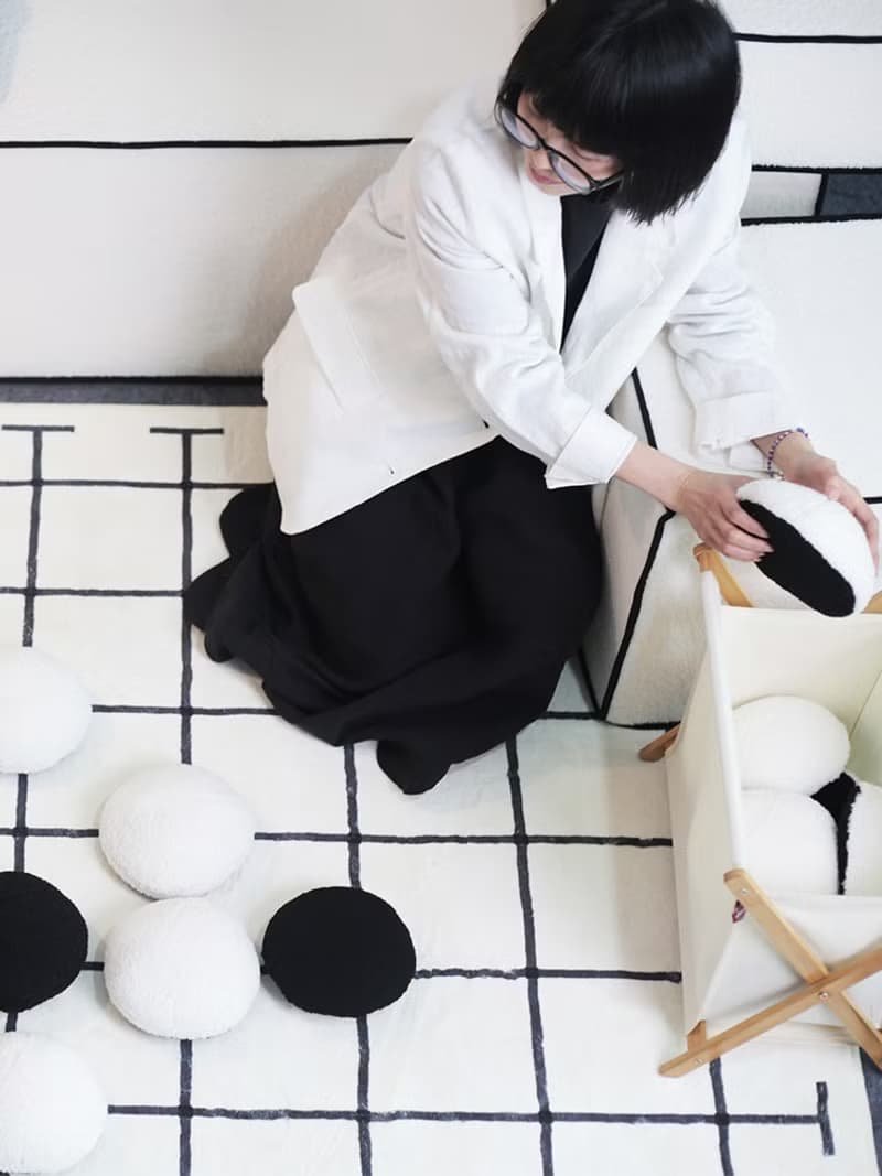 織布云麻麻原創設計黑白格子地毯客廳臥室家用沙發茶幾毯親子娛樂