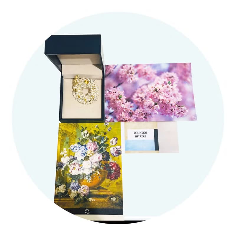 【母親節禮盒】精緻半寶石胸針 日本風格胸針 粉紅色水晶