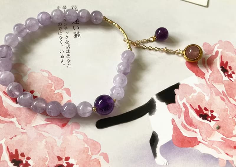 【紫色香榭。手鏈】薰衣草紫水晶、草莓晶|法式小香風
