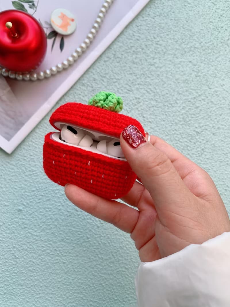 女生禮物手工原創草莓耳機套鉤織耳機套蘋果無線耳機AirPods Pro
