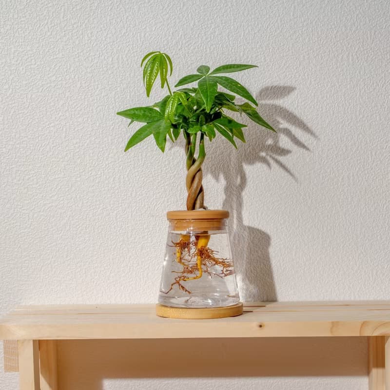 馬拉巴栗 三角水耕盆栽 室內植物 觀葉植物 禮物 水培