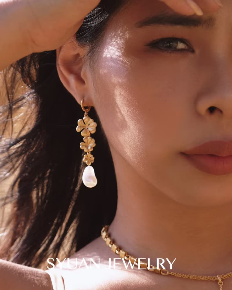 Bloom綻放—奧地利水晶珍珠垂墜式耳環 生日 情人節禮物