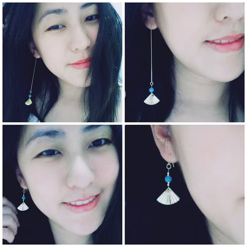 ::民族BOHO系列:: 波西米亞風耳飾 耳線 扇形耳飾 穿線耳環