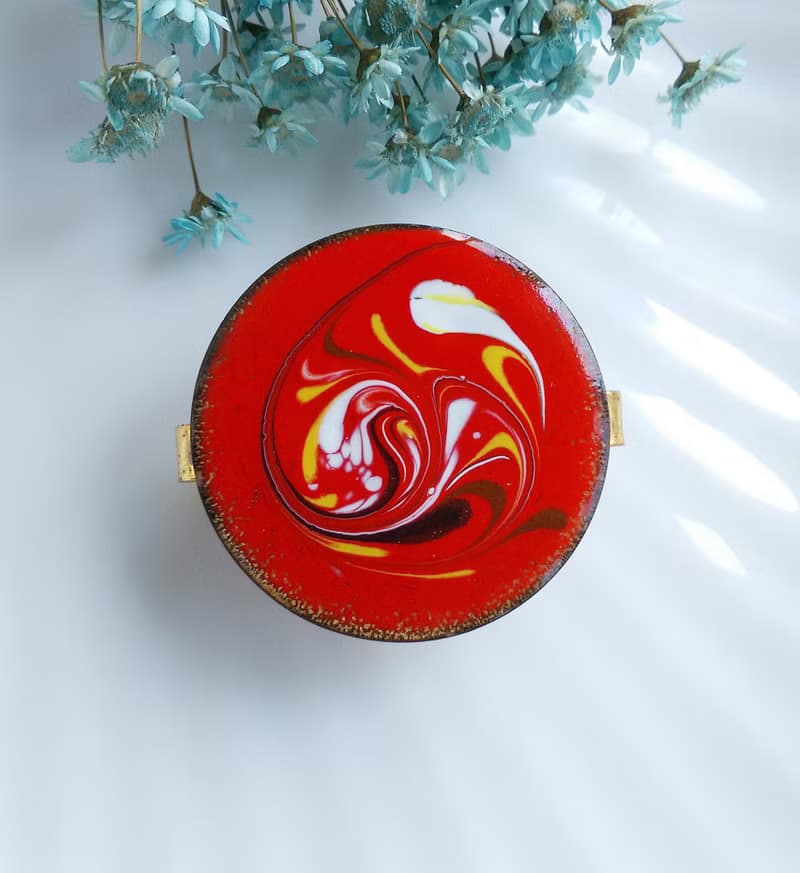 【西洋古董飾品】紅銅 抽象藝術 圍巾夾 絲巾扣 絲巾夾