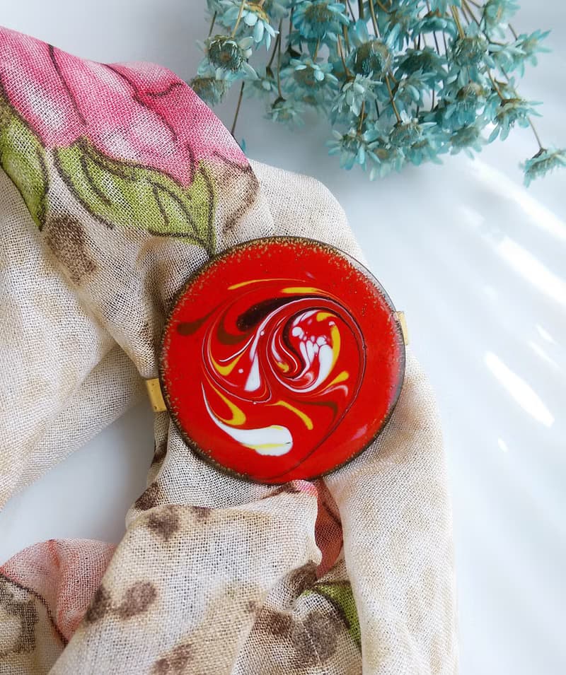 【西洋古董飾品】紅銅 抽象藝術 圍巾夾 絲巾扣 絲巾夾