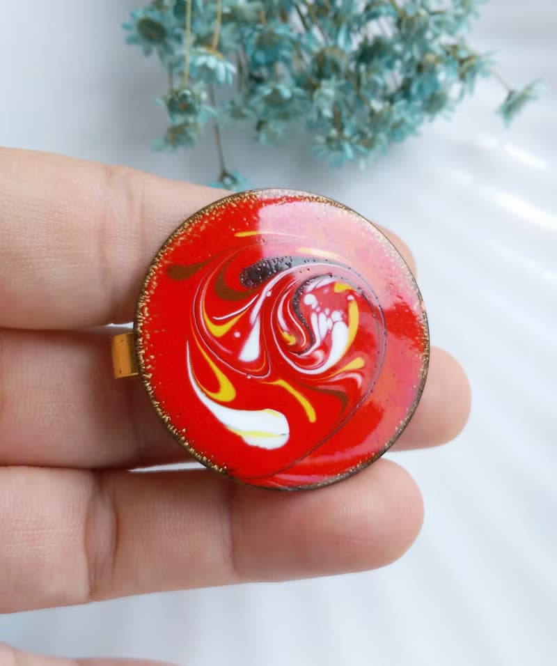 【西洋古董飾品】紅銅 抽象藝術 圍巾夾 絲巾扣 絲巾夾