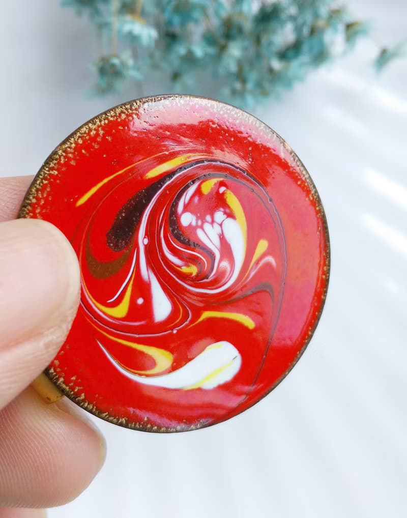 【西洋古董飾品】紅銅 抽象藝術 圍巾夾 絲巾扣 絲巾夾