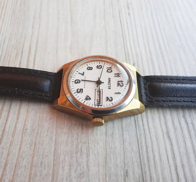 Raketa 2628.H Soviet mens watch wind up – gold plated case watch made in USSR