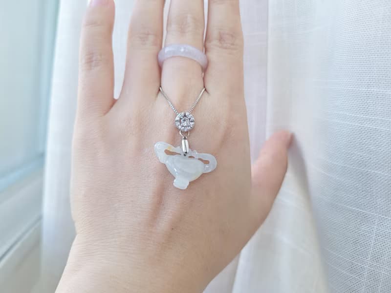 親翠 天然翡翠 冰飄黃特色牛頭銀鑲鋯石釦頭鎖骨鏈 生肖牛