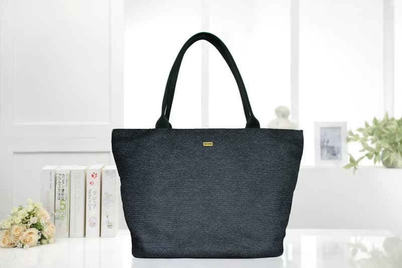 肩背托特包  大容量 / 防潑水 平織緹花 極夜