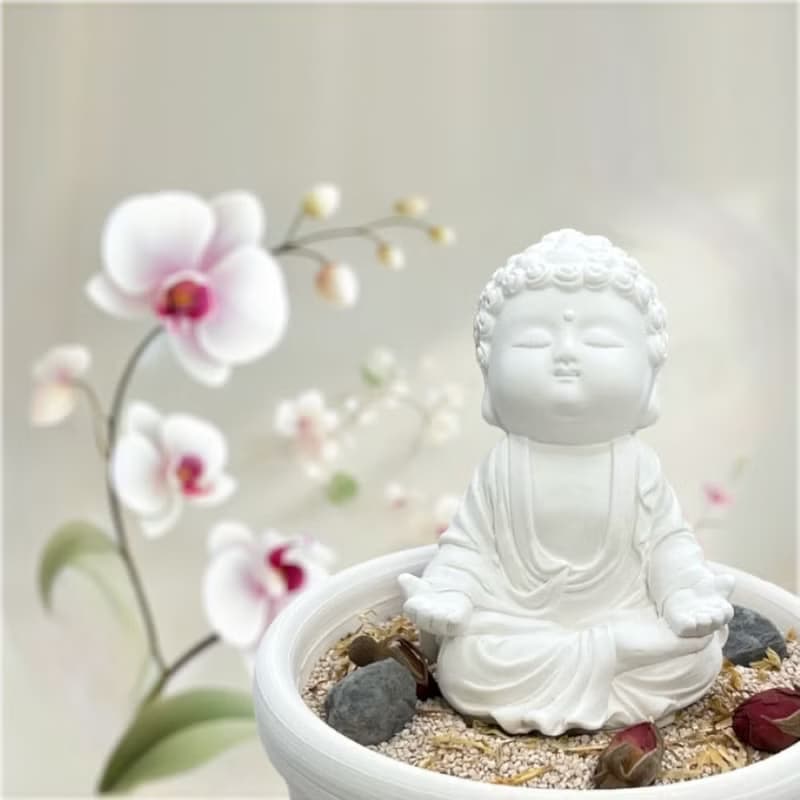 禪風設計 淨念吉祥小佛之衲靜中盤套組 佛像擺件 香氛藝術美學