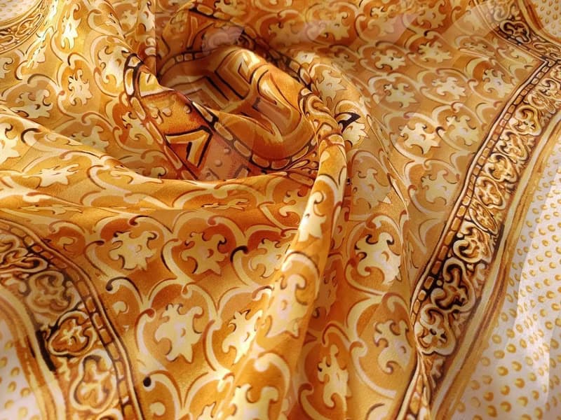 Givenchy Vintage Silk Scarf Brown Motifs Gift for Her 24 x 23 inches