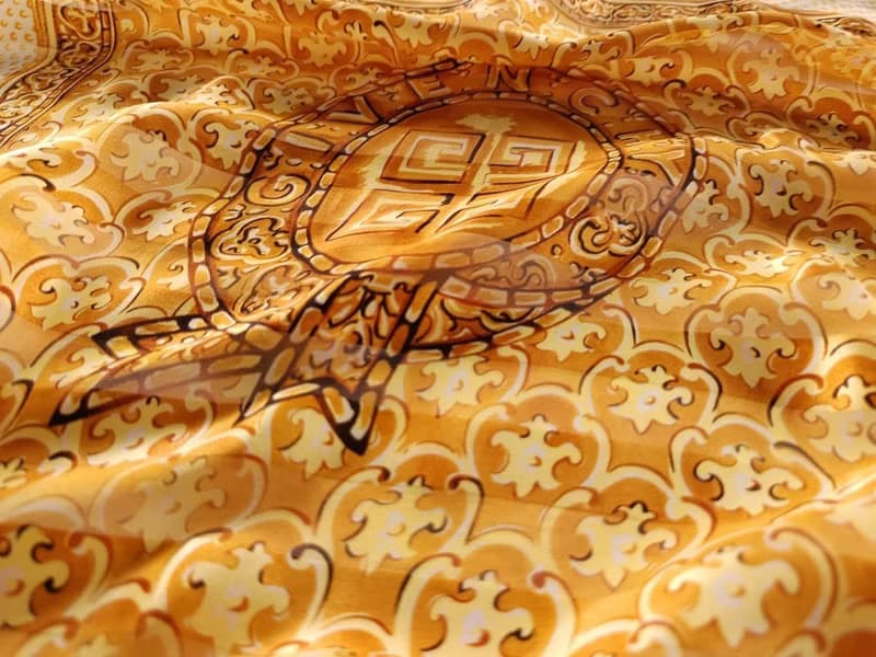 Givenchy Vintage Silk Scarf Brown Motifs Gift for Her 24 x 23 inches