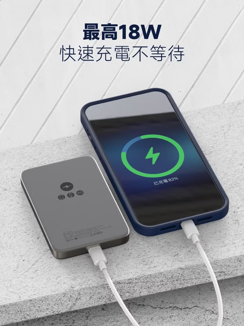 5000mAh Mini Magsafe 3in1磁吸快充行動電源-鋁合金款-有標示wh