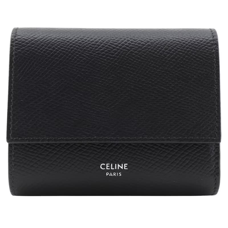 【日本直送】セリーヌ CELINE スモール トリフォールド ウォレット 三つ折り財布 10B573BEL レザー 黒 ユニセックス【中古】