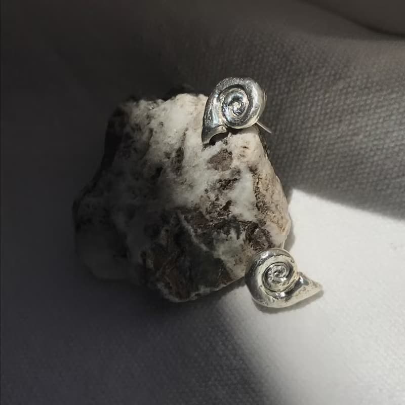 925銀 黃銅  貼耳 海螺 耳環