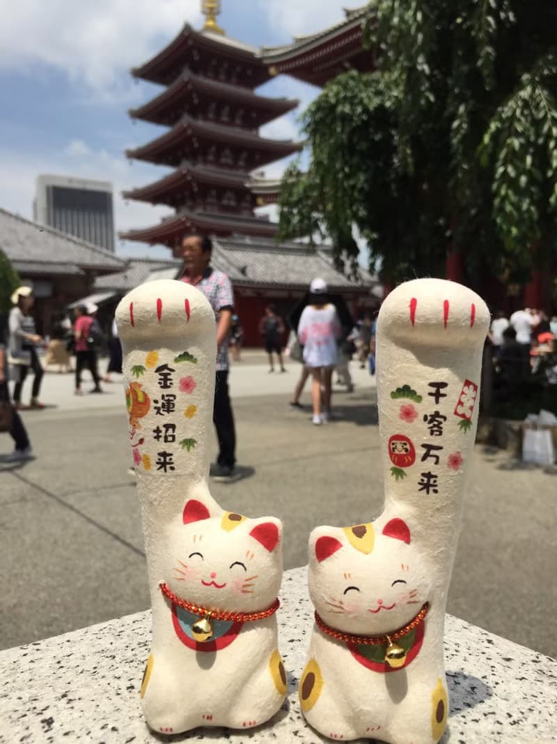 手長貓一對 和紙招財貓 千客萬來與金運招來-小 招財 開運 送禮