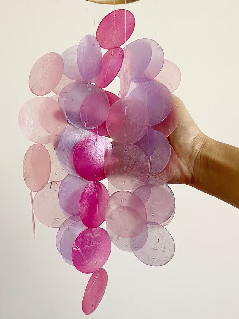 DIY-KIT | Danish Mansion_Pink Circle |Capiz Shell Wind Chime Mobile | #0-332