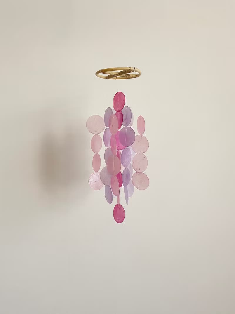 DIY-KIT | Danish Mansion_Pink Circle |Capiz Shell Wind Chime Mobile | #0-332