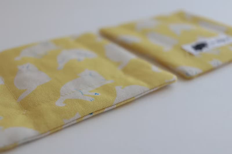 big big cat coasters - one day (yellow)