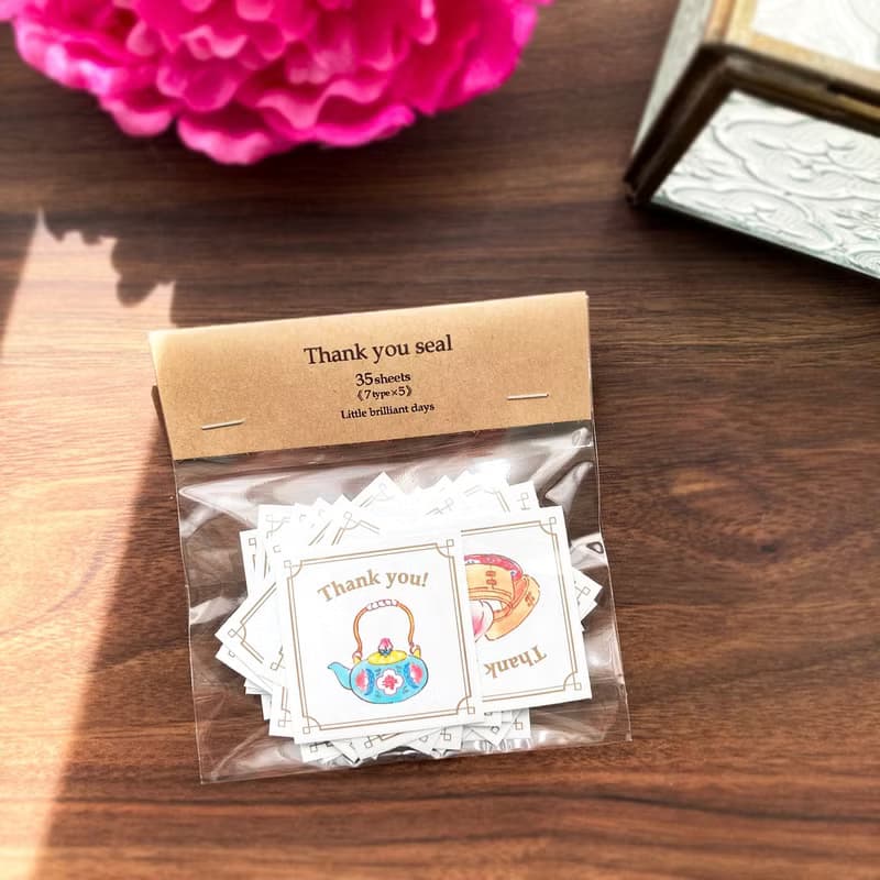 Thank you seal 　ChinaTea　シール35枚入り　中国茶器